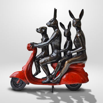 A family with So Much Pride (Bronze Sculpture, Miniature Collection)
