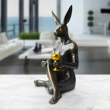 She Loved a Good Red (Bronze Sculpture)