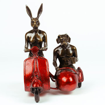 They Rode Side by Side for the Long Run (Bronze Sculpture, Miniature Collection)
