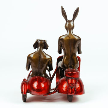 They Rode Side by Side for the Long Run (Bronze Sculpture, Miniature Collection)