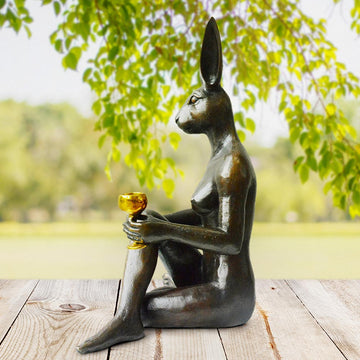 She Loved a Good Red (Bronze Sculpture)