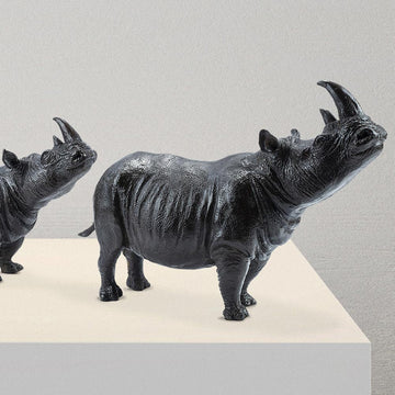 Rhino Family (Bronze Sculpture)