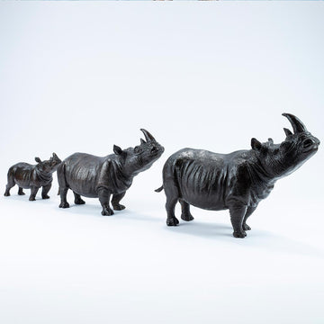 Rhino Family (Bronze Sculpture)