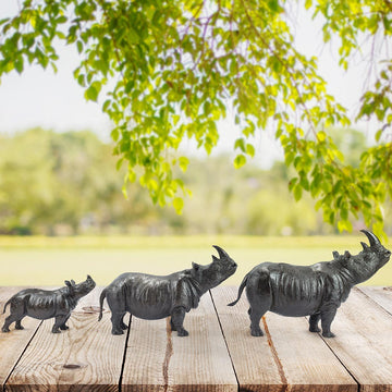 Rhino Family (Bronze Sculpture)