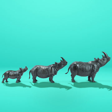 Rhino Family (Bronze Sculpture)