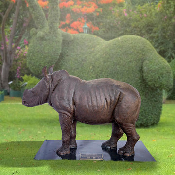 Wild Baby White Rhino (Bronze Sculpture)