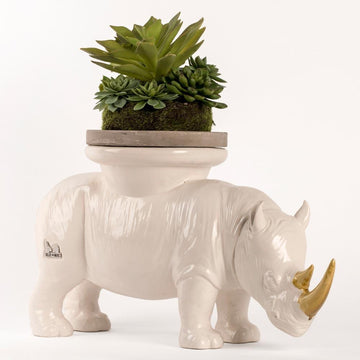 He was stronger than he thought (Ceramic Candle/Plant Holder Resin Sculpture)