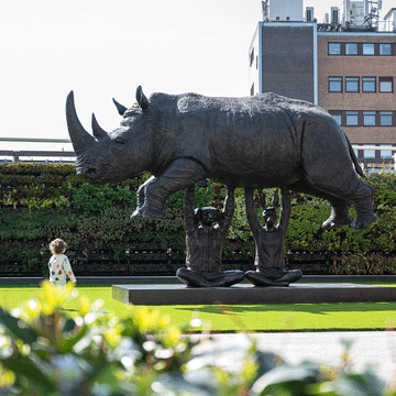 Rise Up Rhino (Bronze Sculpture, Large)