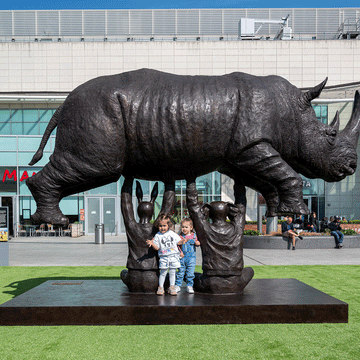 Rise Up Rhino (Bronze Sculpture, Large)