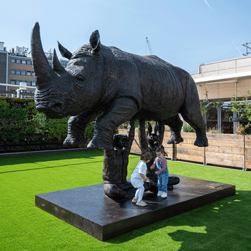 Rise Up Rhino (Bronze Sculpture, Large)