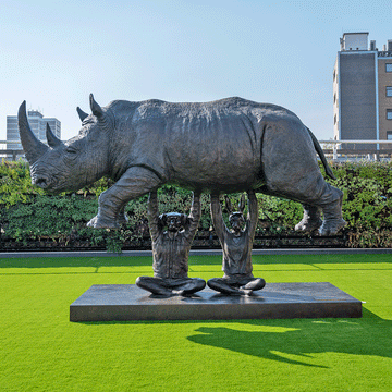 Rise Up Rhino (Bronze Sculpture, Large)