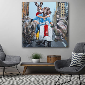 They were excited to be back in N.Y.C (Original Painting)
