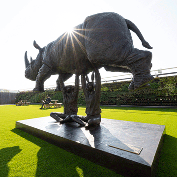 Rise Up Rhino (Bronze Sculpture, Large)