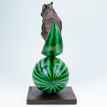 Rhinos Love Watermelons (Bronze Sculpture)