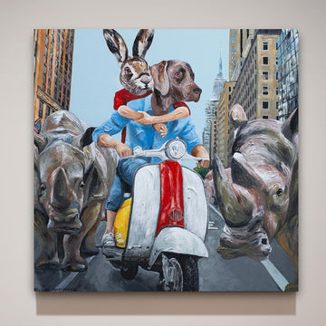 They were excited to be back in N.Y.C (Original Painting)