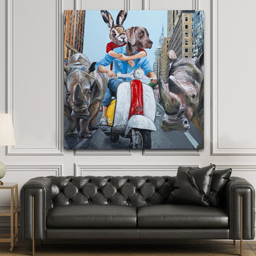 They were excited to be back in N.Y.C (Original Painting)
