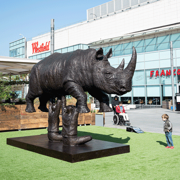 Rise Up Rhino (Bronze Sculpture, Large)