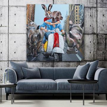 They were excited to be back in N.Y.C (Original Painting)