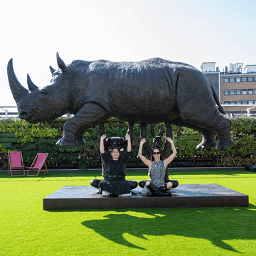 Rise Up Rhino (Bronze Sculpture, Large)