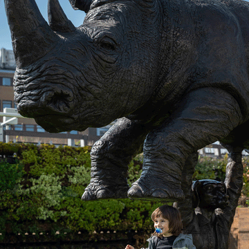 Rise Up Rhino (Bronze Sculpture, Large)
