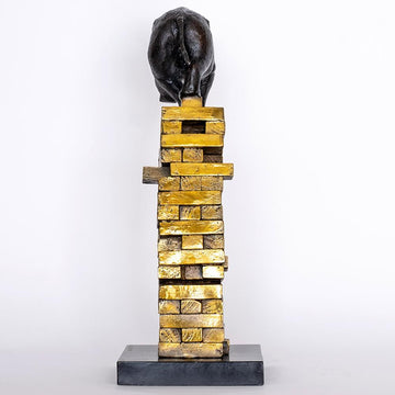 If Rhinos Get Knocked Down They Will Get Back Up Again (Bronze Sculpture)