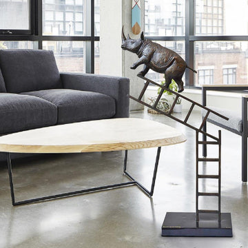 Rhinos on the up and up (Bronze Sculpture)