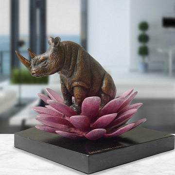 The Rhino Was in Bloom (Bronze Sculpture, Small)