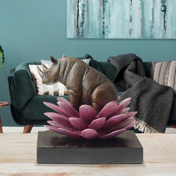 The Rhino Was in Bloom (Bronze Sculpture, Small)