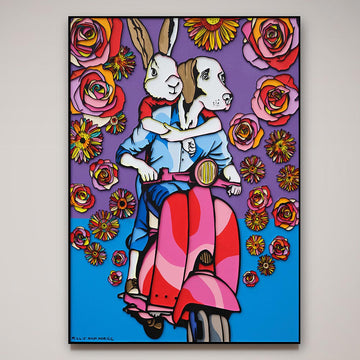 The Vespa Riders Were Feeling Happy (Original Painting)