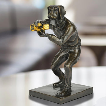 The Paparazzi Dogs Loved Snapping the World (Bronze Sculpture, Miniature Collection)