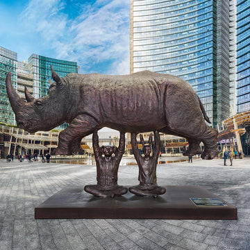 Rise Up Rhino (Bronze Sculpture, Large)