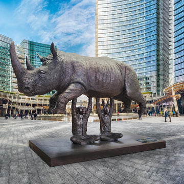 Rise Up Rhino (Bronze Sculpture, Large)