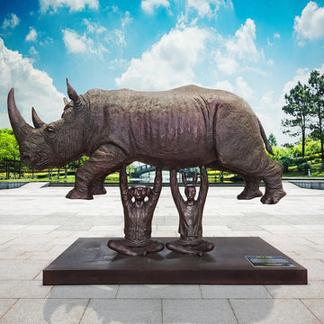 Rise Up Rhino (Bronze Sculpture, Large)