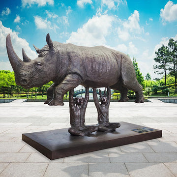 Rise Up Rhino (Bronze Sculpture, Large)