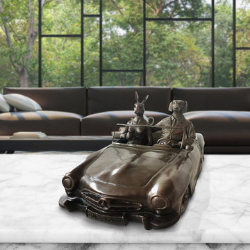 They Loved Their Sports Car (Bronze Sculpture)