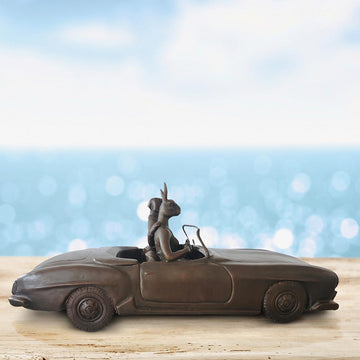 They Loved Their Sports Car (Bronze Sculpture)