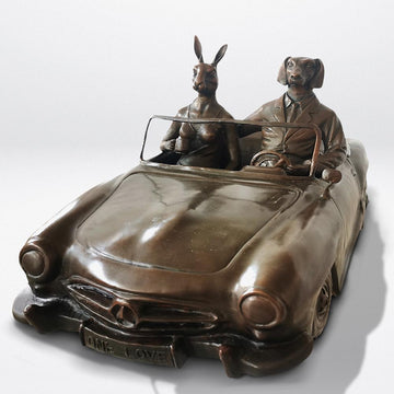 They Loved Their Sports Car (Bronze Sculpture)
