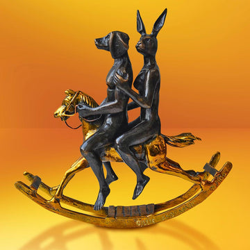 They Rocked the House Down (Bronze Sculpture, Miniature Collection)