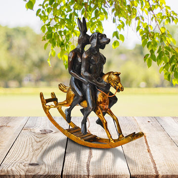 They Rocked the House Down (Bronze Sculpture, Miniature Collection)