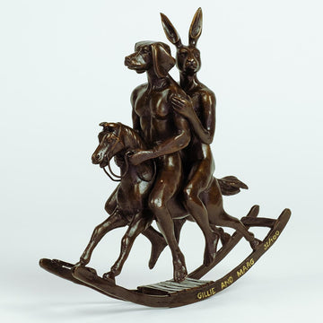 They Rocked the House Down (Bronze Sculpture, Miniature Collection)
