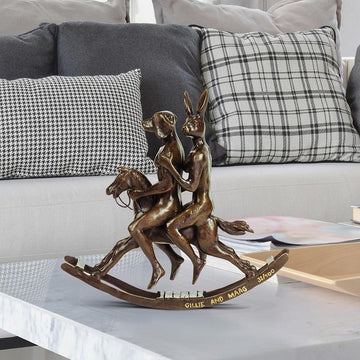 They Rocked the House Down (Bronze Sculpture, Miniature Collection)