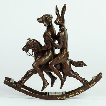 They Rocked the House Down (Bronze Sculpture, Miniature Collection)