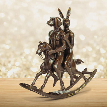 They Rocked the House Down (Bronze Sculpture, Miniature Collection)