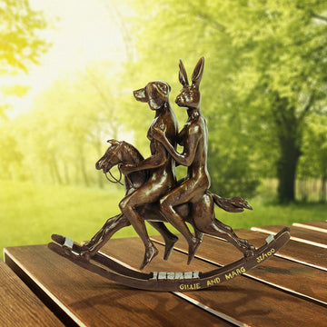 They Rocked the House Down (Bronze Sculpture, Miniature Collection)