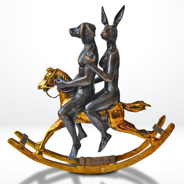 They Rocked the House Down (Bronze Sculpture, Miniature Collection)