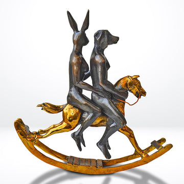 They Rocked the House Down (Bronze Sculpture, Miniature Collection)