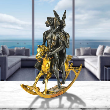 They Rocked the House Down (Bronze Sculpture, Miniature Collection)