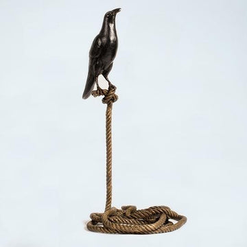 Roger, the magpie on short rope (Bronze Sculpture)