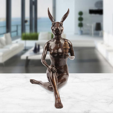 She Screamed for the Golden Ice Cream (Bronze Sculpture)