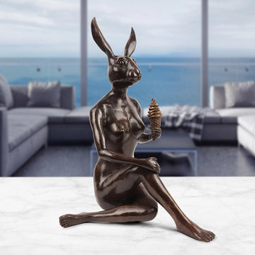 She Screamed for the Golden Ice Cream (Bronze Sculpture)